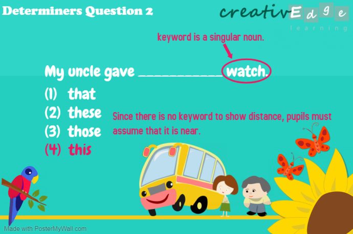 Primary 1 English Grammar Syllabus - Determiners question 2